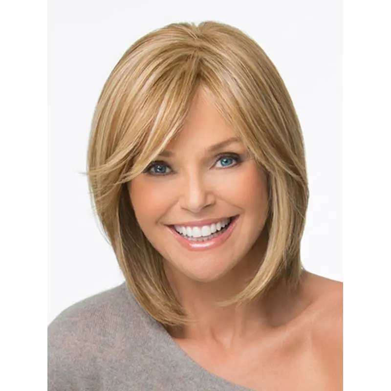 Elegant Blonde Monofilament Chin Length Lace Wigs