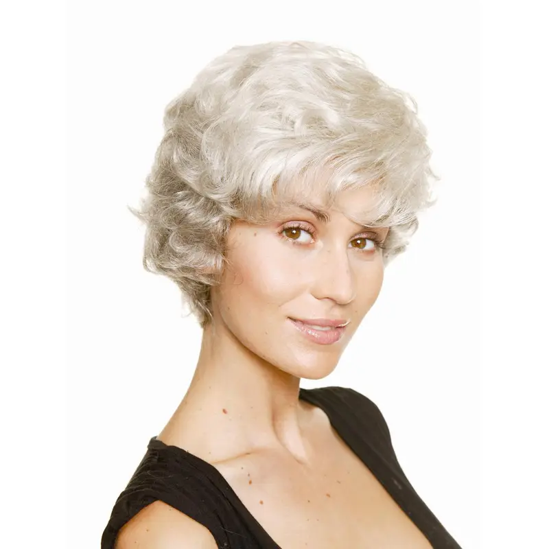 Impressive Wavy Chin Length Synthetic Grey Wigs