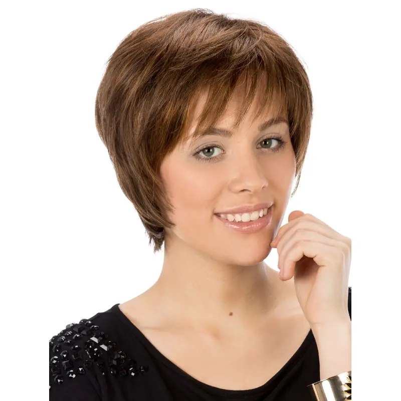 Soft 100% Hand-tied Synthetic Straight 8" Short Wigs