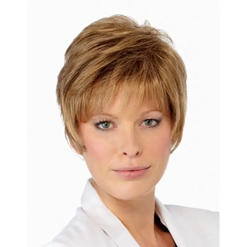 Graceful Blonde Straight Cropped Petite Wigs