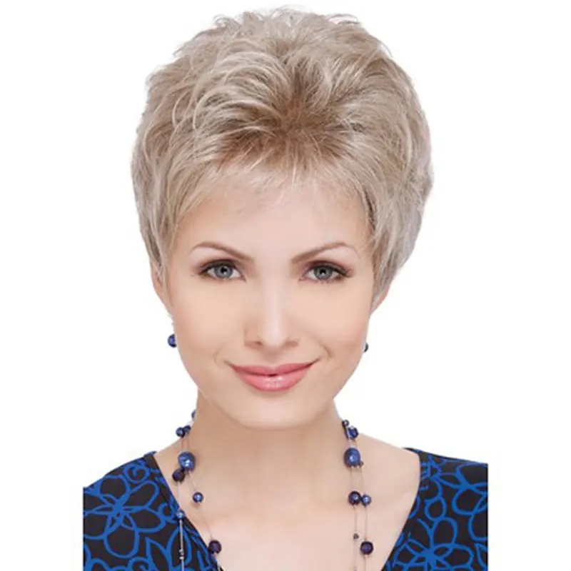 Ideal Blonde Wavy Cropped Celebrity Wigs For Cancer