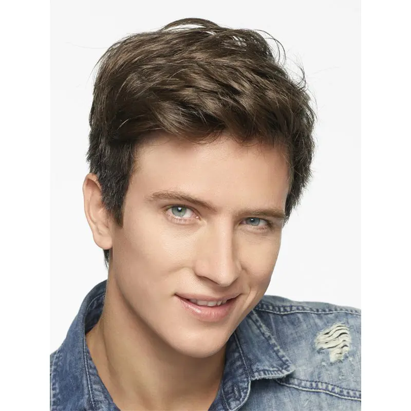 Perfect Brown Short Straight High Quality Men Wigs
