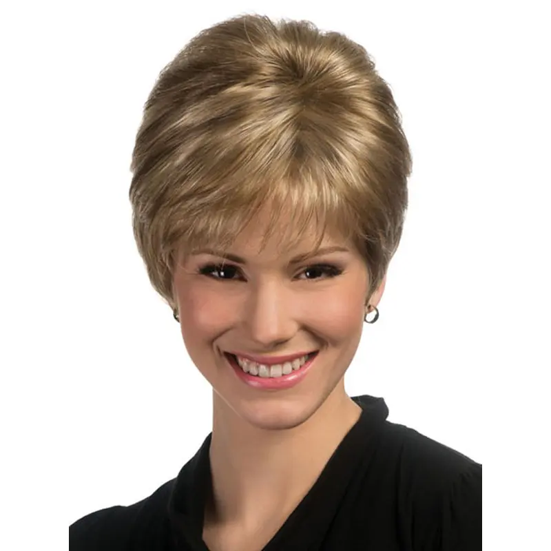 Blonde Straight Synthetic Unique Short Wigs