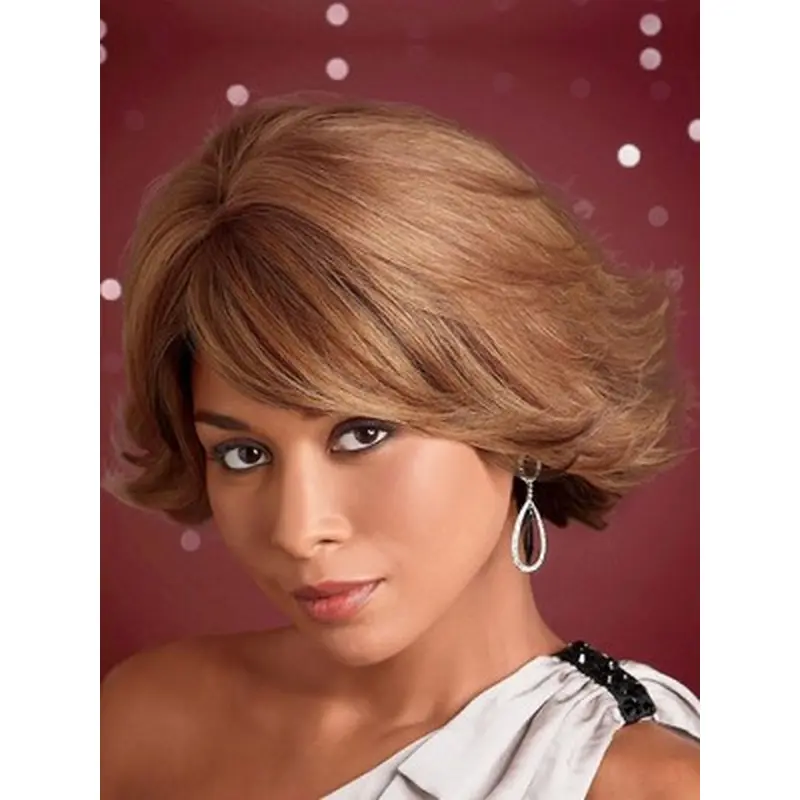 Brown Unique Wavy Synthetic Medium Wigs