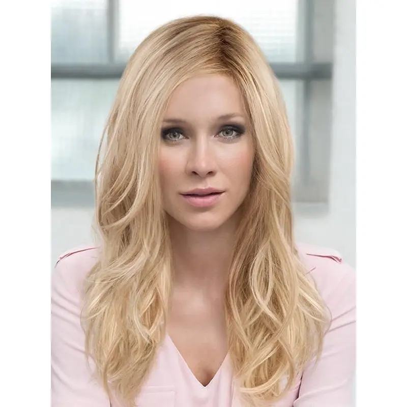 Monofilament Long Wavy Synthetic Blonde Wigs