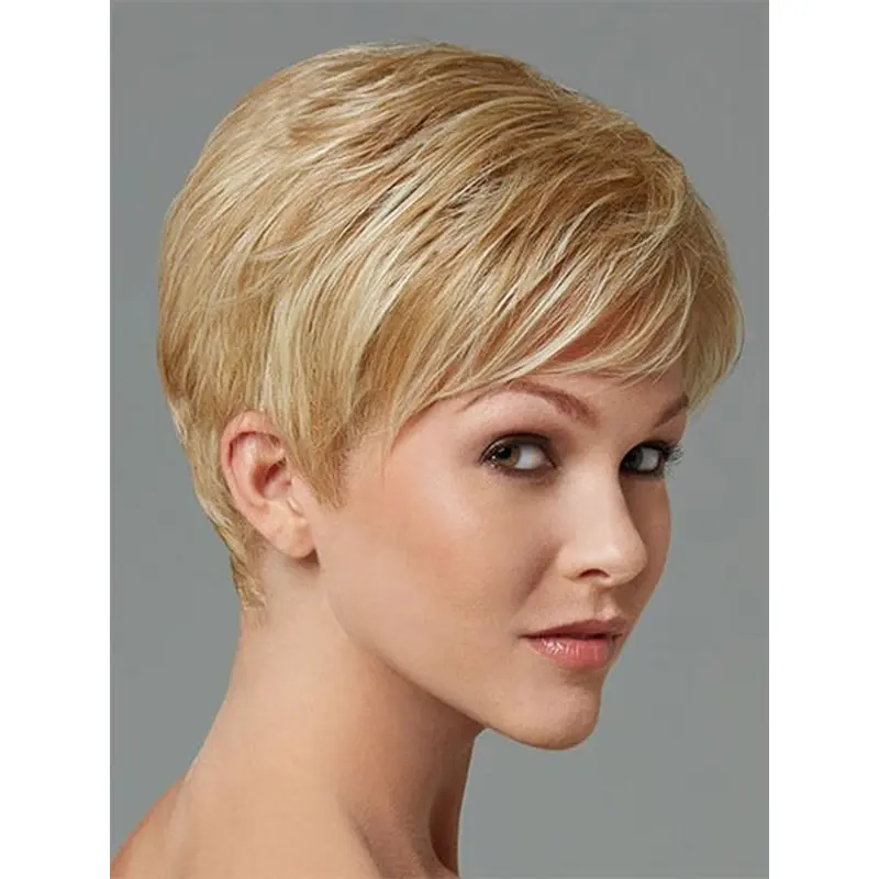 Stylish Blonde Straight Cropped Synthetic Wigs