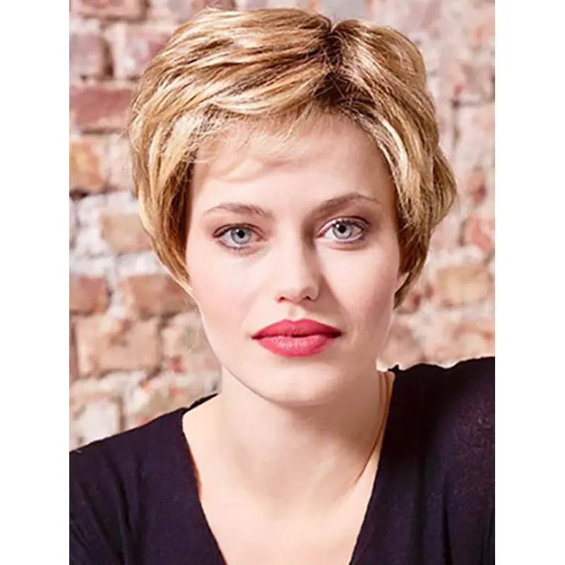 Synthetic 8" Wavy Short Blonde Classic Wig On