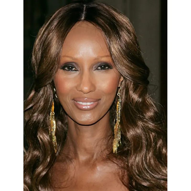 Wavy Brown Full Lace Long Without Bangs Iman Wigs