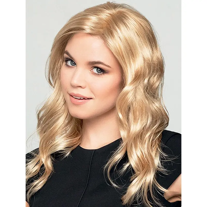 Wavy Monofilament Blonde Synthetic Layered Long Wigs Women