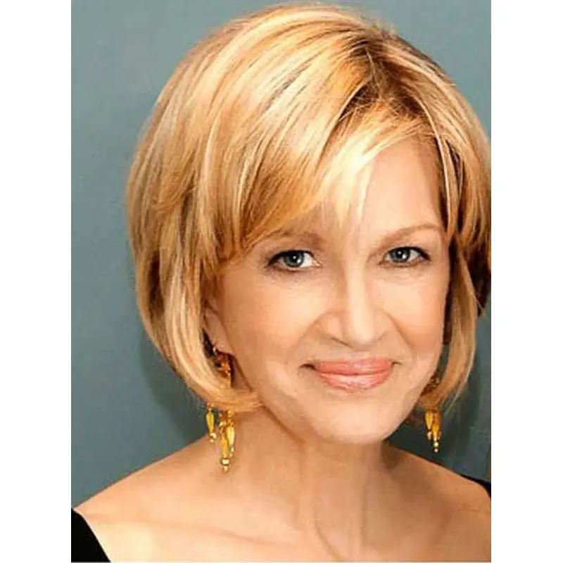 12" Straight Chin Length Lace Front Layered Wigs for Lady