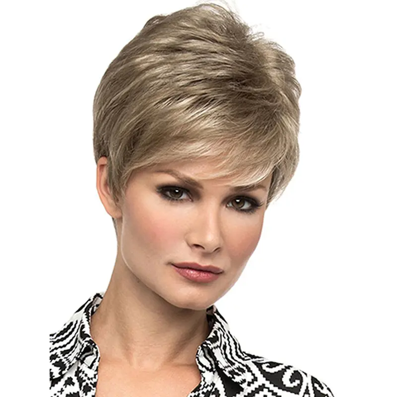 6" Straight Blonde Boycuts Short Wigs