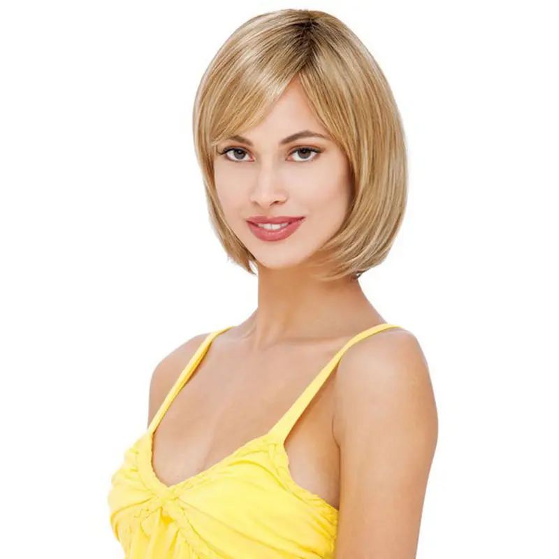Glamorous Blonde Lace Front Chin Length Remy Human Lace Wigs