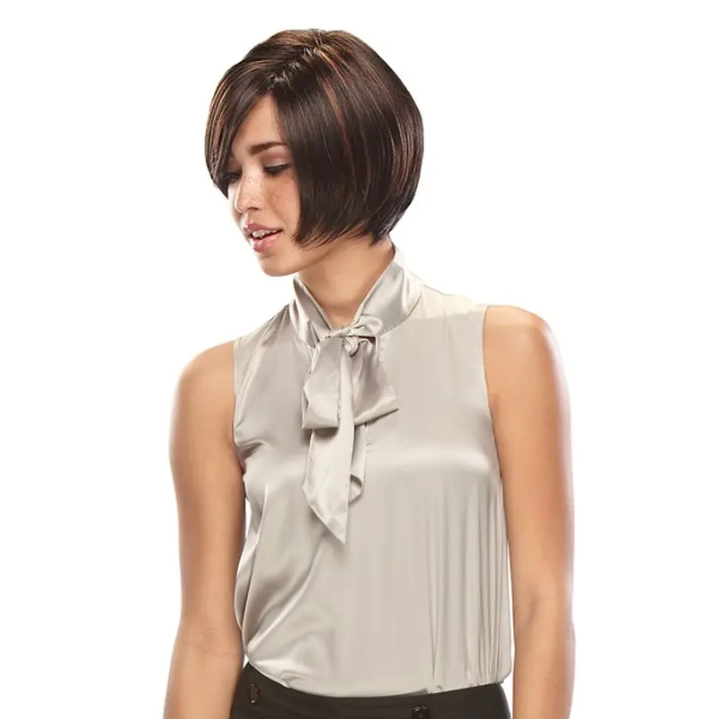 Lace Front Straight Synthetic Mature Short Wigs