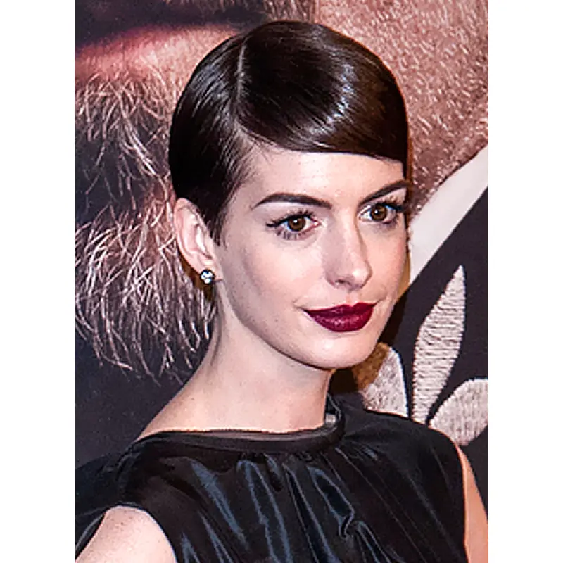 Good Brown Straight Cropped Anne Hathaway Wigs