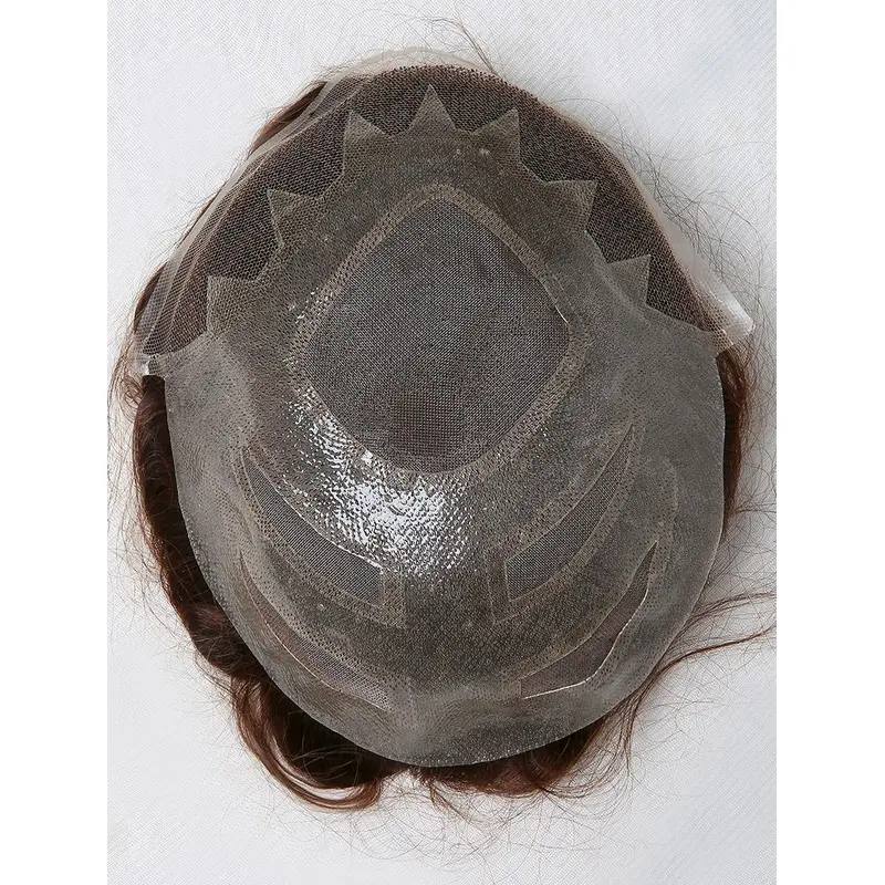 Human Hair Mono PU Lace Front Toupees For Men