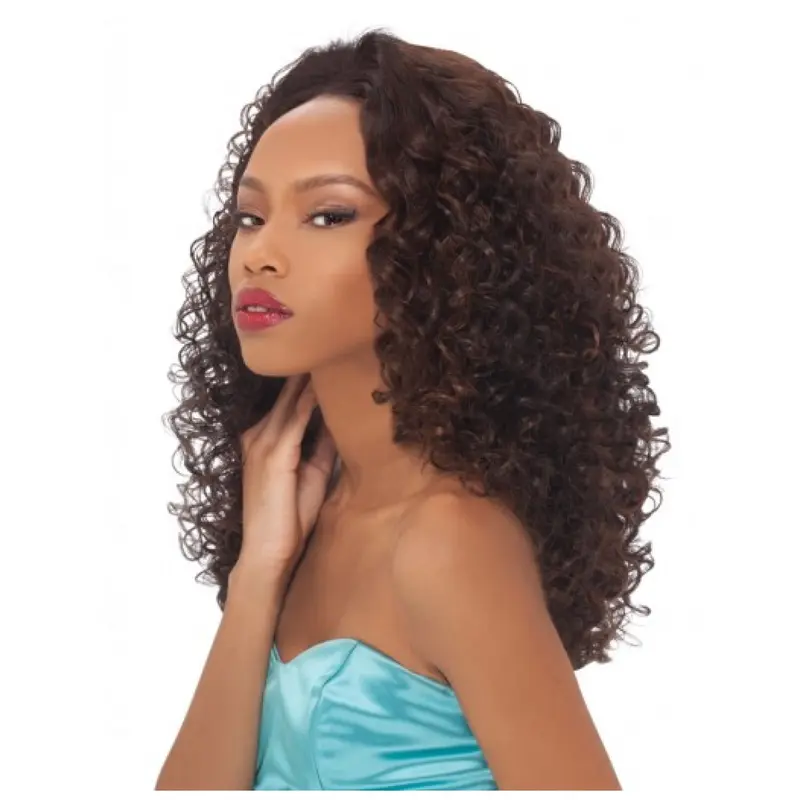 Ideal Brown Curly Long Human Hair Wigs & Half Wigs