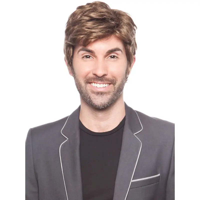 Ideal Straight Hand Tied Short Men Wigs