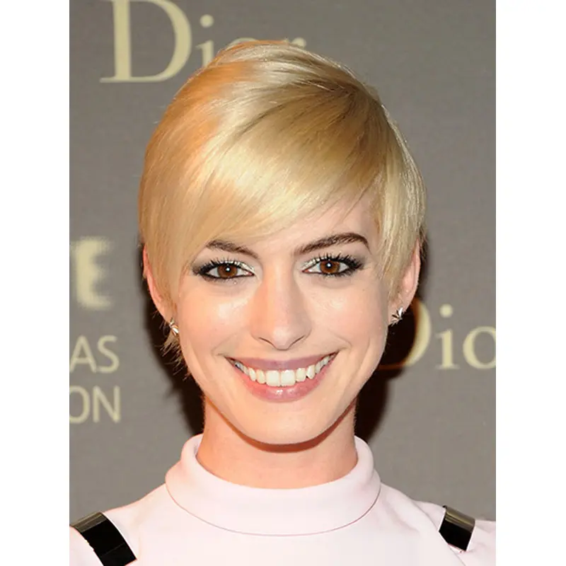 Straight Blonde Lace Front Short Boycuts Anne Hathaway Wigs