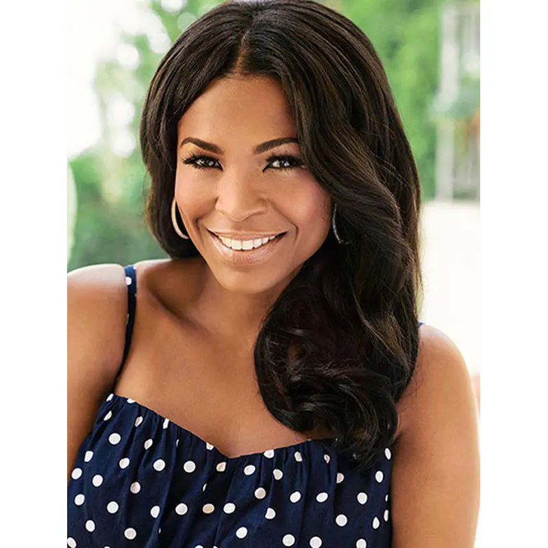 Without Bangs Wavy Shoulder Length Brown Lace Front Nia Long Wigs