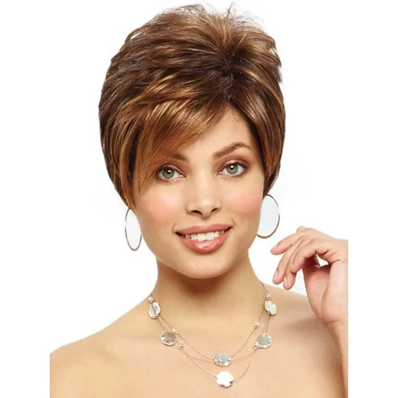Monofilament Popular Boycuts Straight Short Wigs