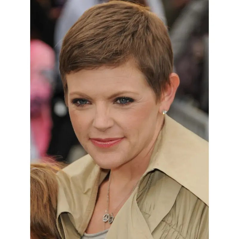 Short Remy Human Hair Capless Straight Mature Women Wigs 8 Inch