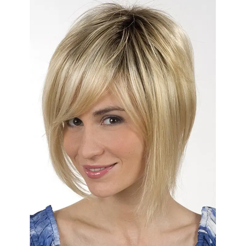 Soft Blonde Monofilament Chin Length Lace Wigs