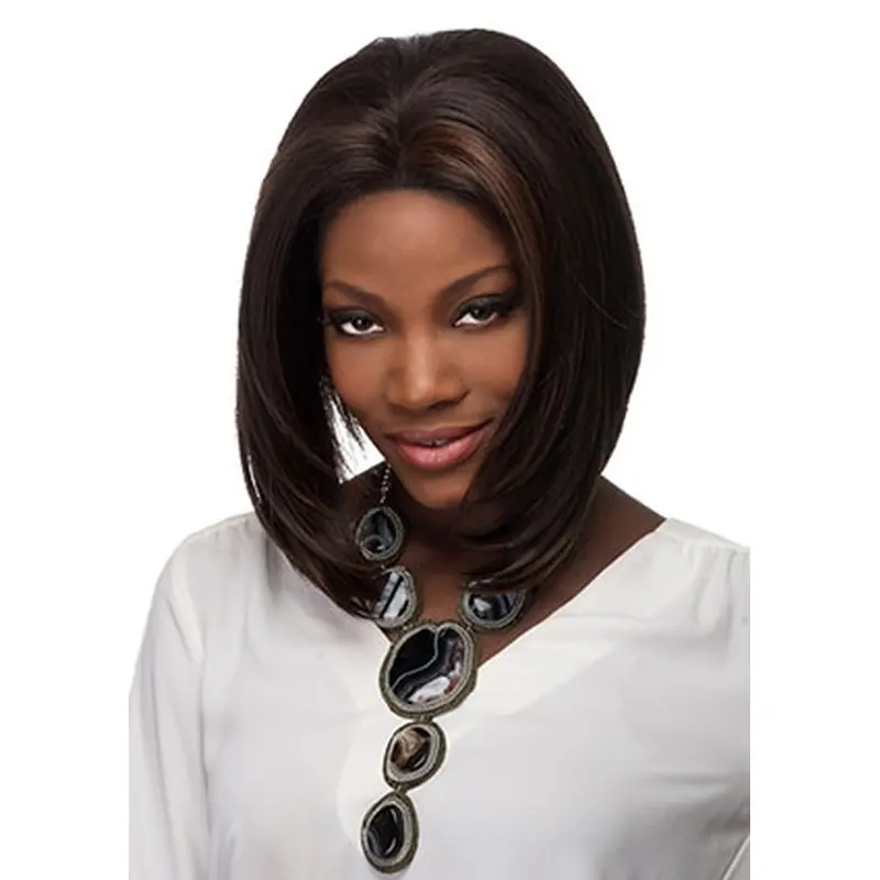 Brown Glamorous Straight Lace Front Medium Wigs