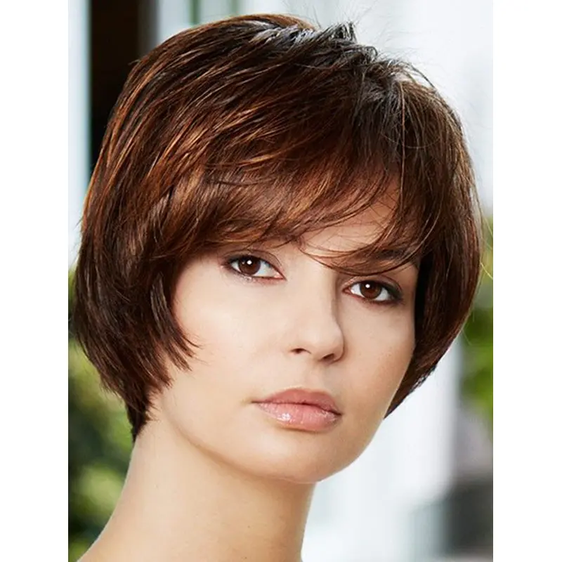 Cool Synthetic Brown Wavy Medium Wigs