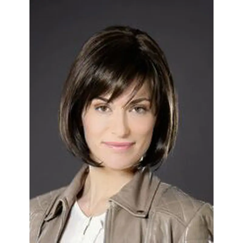 Monofilament Synthetic 10" Straight Brown Chin Length Bob Cut Wigs