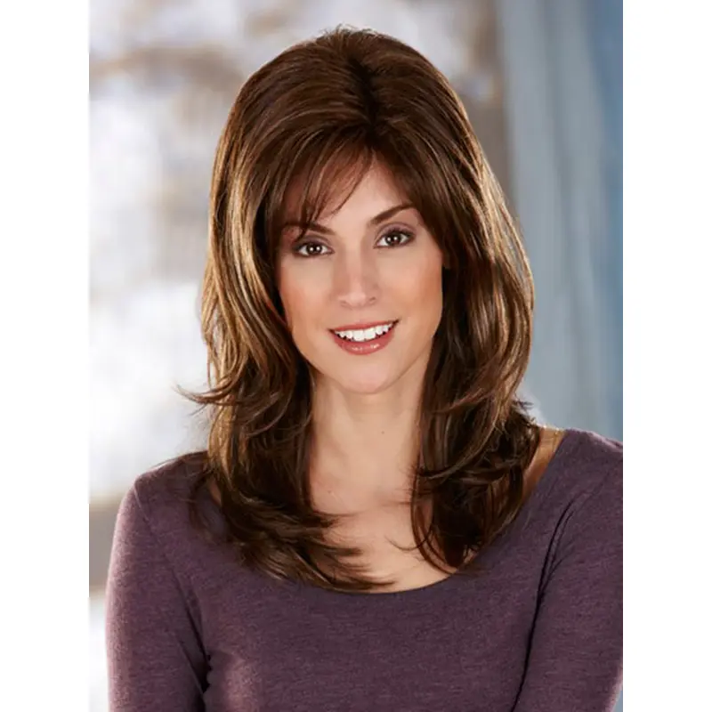 Popular Brown Wavy Long Synthetic Wigs