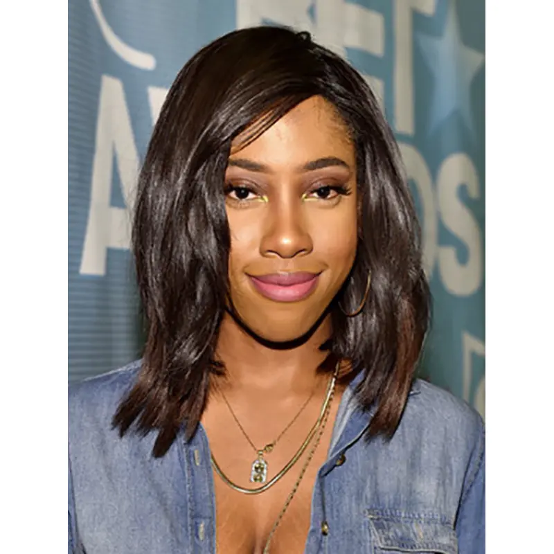 Wavy Brown Without Bangs Lace Front Shoulder Length Sevyn Streeter Wigs