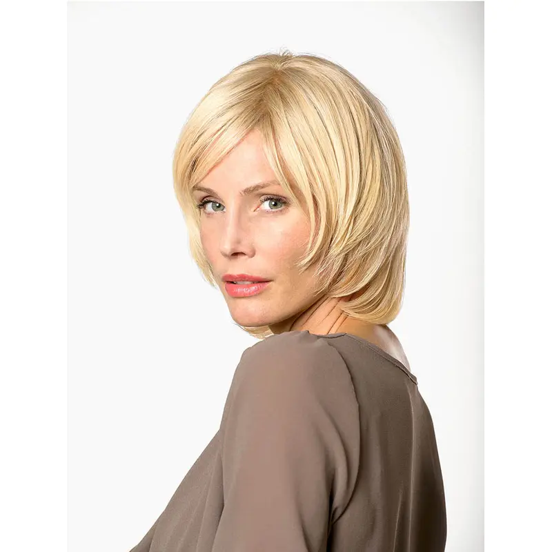 100% Hand-tied Remy Human Hair 11" Straight Blonde Chin Length Bob Cut Wigs Women