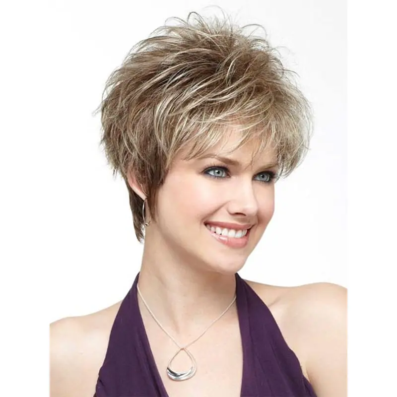 Blonde Wavy Cropped Wigs For Cancer