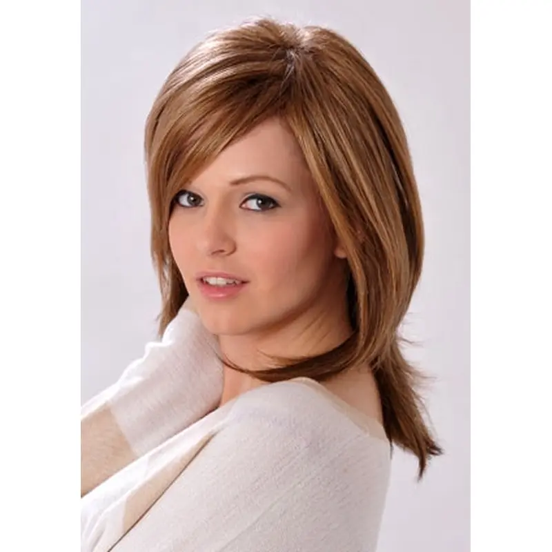 Fabulous Brown Straight Shoulder Length Synthetic Wigs