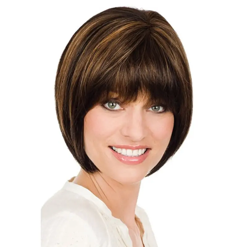 Monofilament Straight Synthetic Exquisite Wigs For Cancer