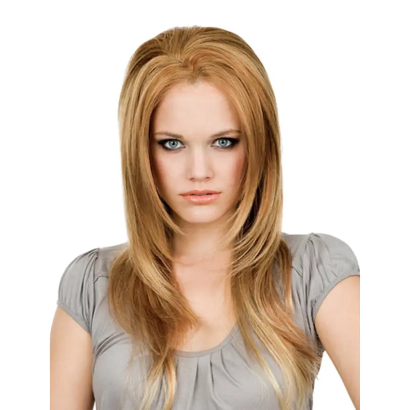 Remy Human Hair Lace Front Blonde Modern Long Wigs