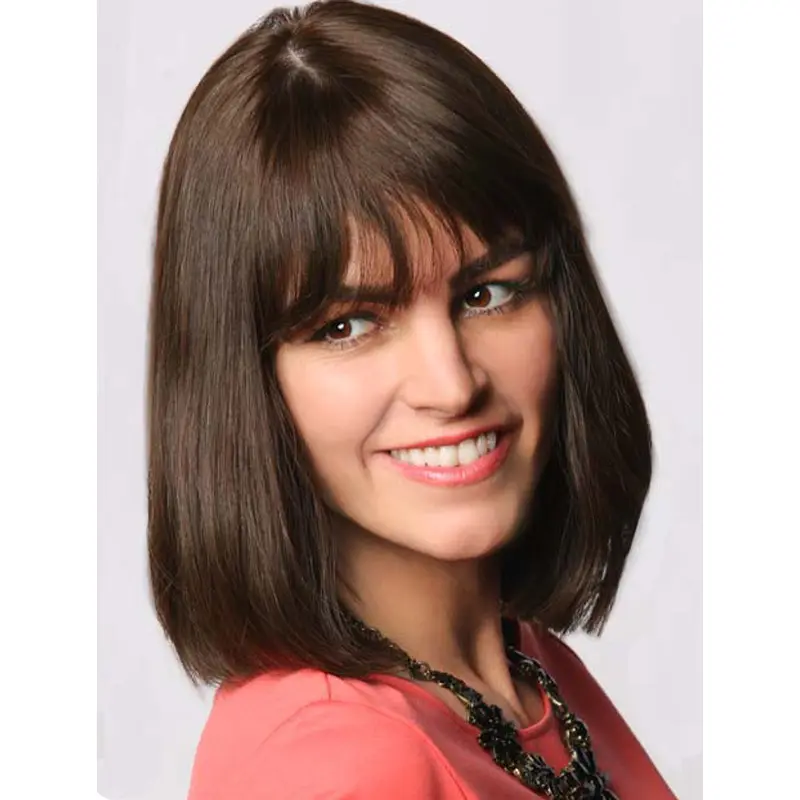 Brown Straight Capless Long Bob Wigs
