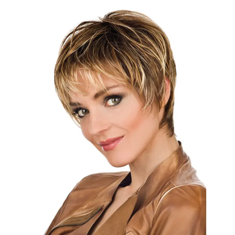 Easy Straight Boycuts Blonde Short Wigs