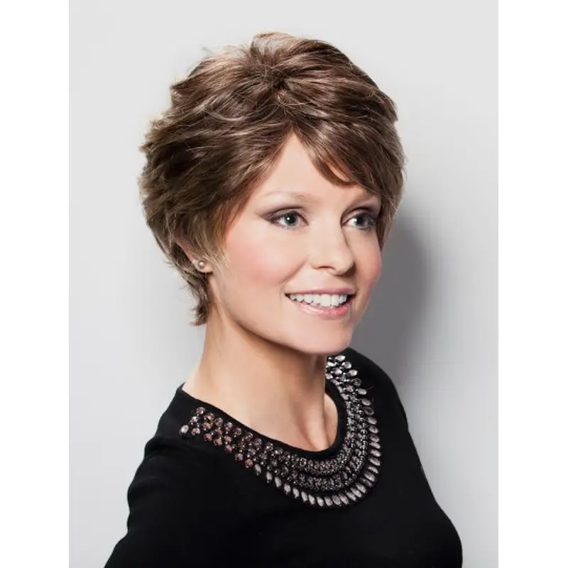 Elegant Brown Wavy Short Celebrity Wigs