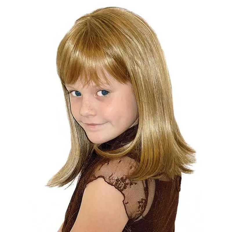High Quality Blonde Straight Shoulder Length Kids Wigs