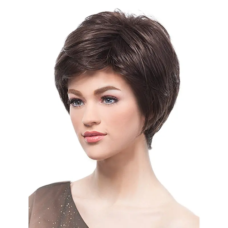 Monofilament New Boycuts Straight Wigs For Cancer