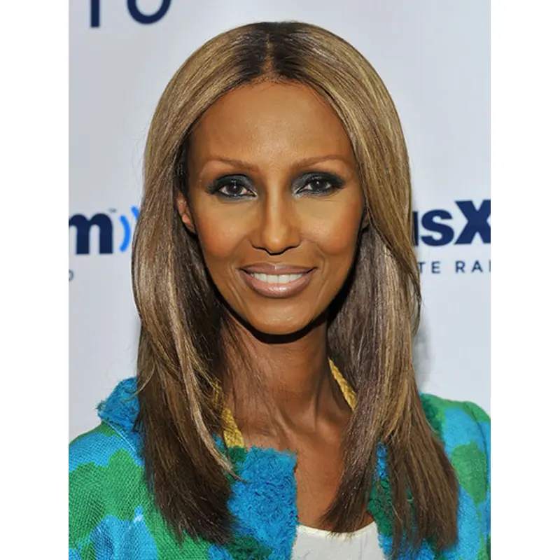 Straight Blonde Full Lace Shoulder Length Without Bangs Iman Wigs