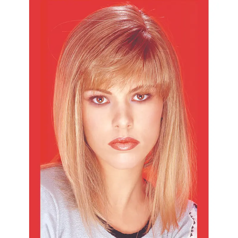 Synthetic Shoulder Length Straight Blonde No-fuss Classic Wigs