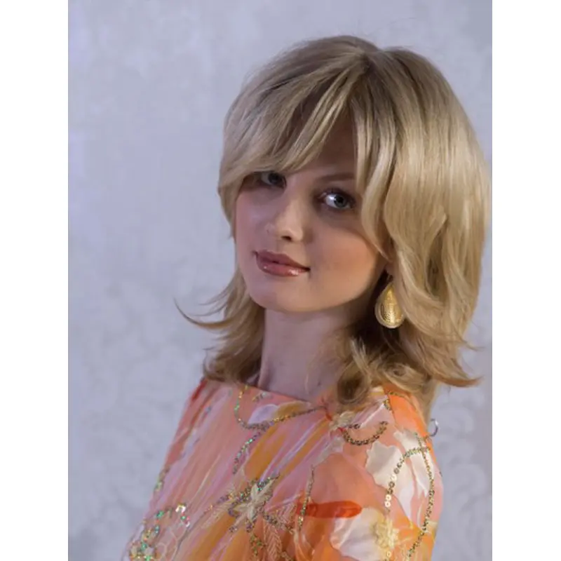 Blonde Straight Synthetic Cool Medium Wigs