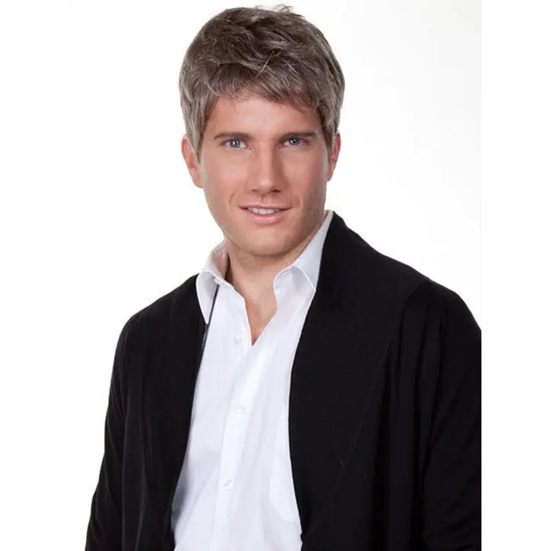 Durable Straight Hand Tied Short Men Wigs