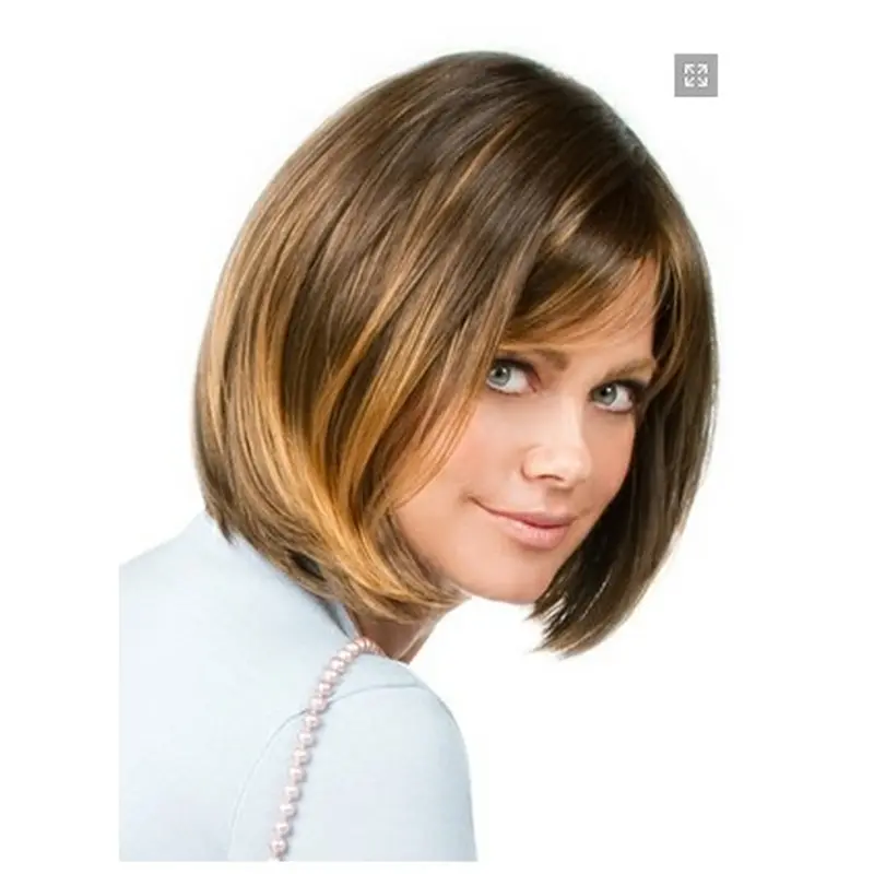 Glamorous Blonde Straight Chin Length Bob Wigs