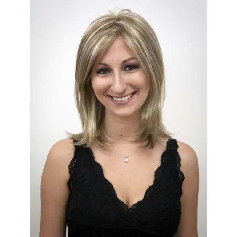 Cool Blonde Straight Shoulder Length Synthetic Wigs