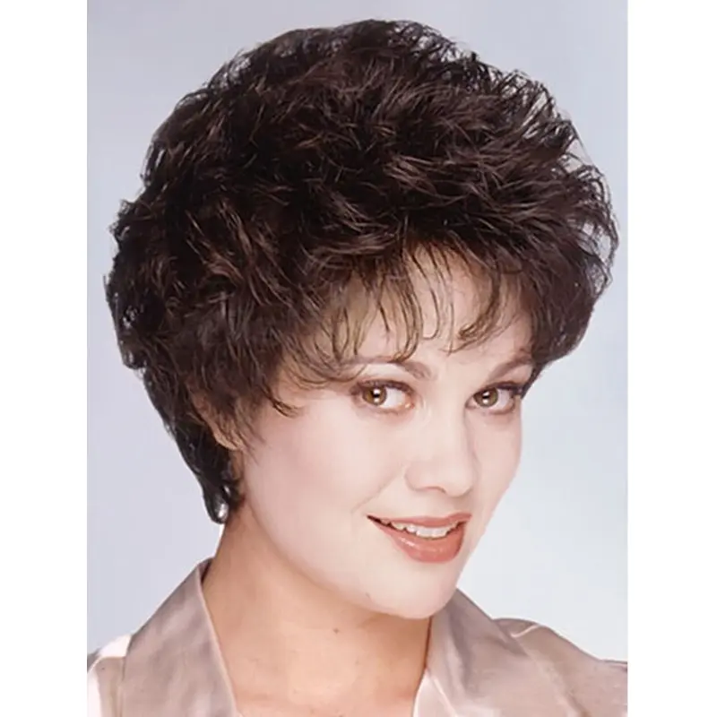 Cosy Brown Wavy Short Monofilament Wigs