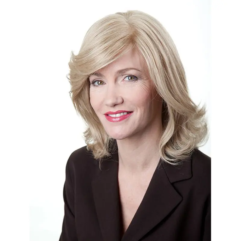 Layered 12" Wavy Blonde Remy Human Hair Monofilament Medium Wig