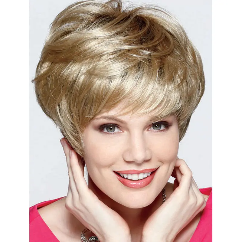 Synthetic Blonde Straight Comfortable Short Wigs